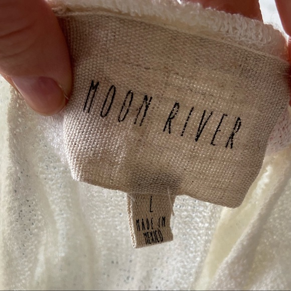 Anthropologie Moon River Ivory Knit Peplum Top - SOLD - Picture 7 of 8